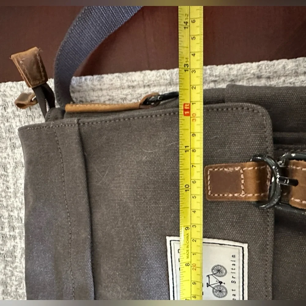 STUMPER & FIELDING LONDON HERITAGE CANVAS GREY MESSENGER BAG - THE LOXLEY NWT
